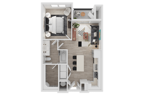 3D Floorplan of Unit A2